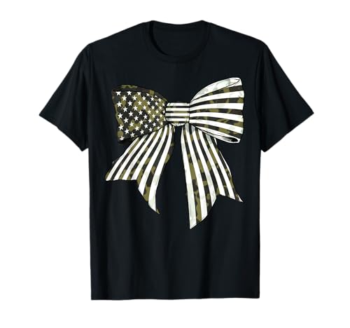 USA-Flagge, Camouflage, Jagd, patriotisches amerikanisches Mädchen T-Shirt USA-Flagge, Camouflage, Jagd, patriotisches amerikanisches Mädchen T-Shirt von Womens Coquette Bow USA Flag 4th of July Gifts