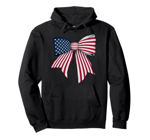 Vereinigte Staaten US USA American Pride Flag Girl Coquette Bow Pullover Hoodie von Womens Coquette Bow United States Heritage Gifts