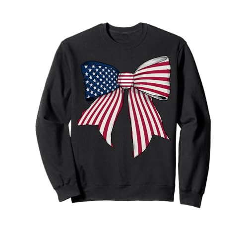 Vereinigte Staaten US USA American Pride Flag Girl Coquette Bow Sweatshirt Vereinigte Staaten US USA American Pride Flag Girl Coquette Bow Sweatshirt von Womens Coquette Bow United States Heritage Gifts