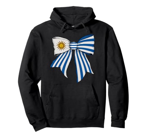 Uruguay Uruguayischer Stolz Flagge Mädchen Kokette Schleife Band Pullover Hoodie von Womens Coquette Bow Uruguay Heritage Flag Gifts