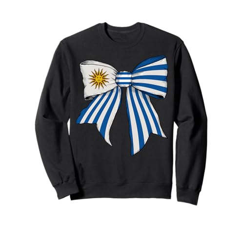 Uruguay Uruguayischer Stolz Flagge Mädchen Kokette Schleife Band Sweatshirt von Womens Coquette Bow Uruguay Heritage Flag Gifts
