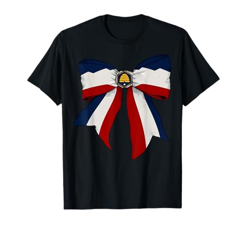 Kokettenschleifenband mit Flagge von Utah für Mädchen T-Shirt Kokettenschleifenband mit Flagge von Utah für Mädchen T-Shirt von Womens Coquette Bow Utah Heritage Flag Gifts