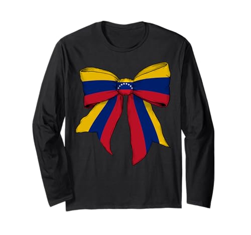 Venezuela-Schleifenband mit venezolanischer Flagge, Mädchen, Kokette Langarmshirt Venezuela-Schleifenband mit venezolanischer Flagge, Mädchen, Kokette Langarmshirt von Womens Coquette Bow Venezuela Heritage Flag Gifts