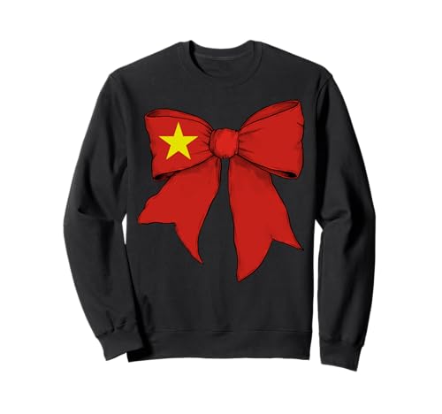 Vietnam Vietnamesische Pride Flagge Mädchen Kokette Schleife Band Sweatshirt von Womens Coquette Bow Vietnam Heritage Flag Gifts