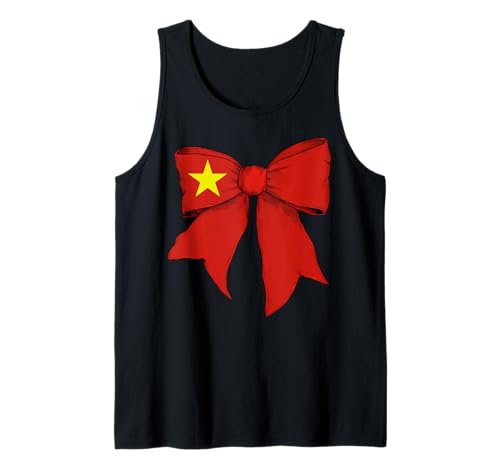 Vietnam Vietnamesische Pride Flagge Mädchen Kokette Schleife Band Tank Top Vietnam Vietnamesische Pride Flagge Mädchen Kokette Schleife Band Tank Top von Womens Coquette Bow Vietnam Heritage Flag Gifts