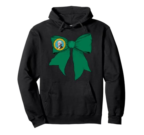 Kokettenschleifenband mit Flagge des US-Bundesstaates Washington für Mädchen Pullover Hoodie Kokettenschleifenband mit Flagge des US-Bundesstaates Washington für Mädchen Pullover Hoodie von Womens Coquette Bow Washington Heritage Flag Gifts