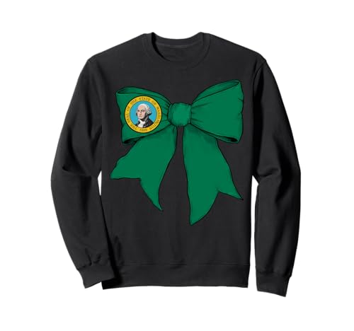 Kokettenschleifenband mit Flagge des US-Bundesstaates Washington für Mädchen Sweatshirt Kokettenschleifenband mit Flagge des US-Bundesstaates Washington für Mädchen Sweatshirt von Womens Coquette Bow Washington Heritage Flag Gifts