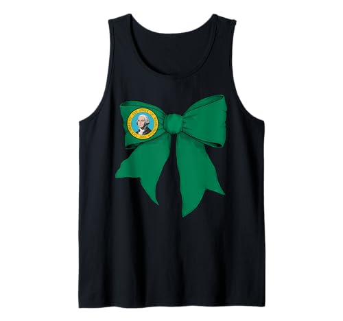 Kokettenschleifenband mit Flagge des US-Bundesstaates Washington für Mädchen Tank Top Kokettenschleifenband mit Flagge des US-Bundesstaates Washington für Mädchen Tank Top von Womens Coquette Bow Washington Heritage Flag Gifts