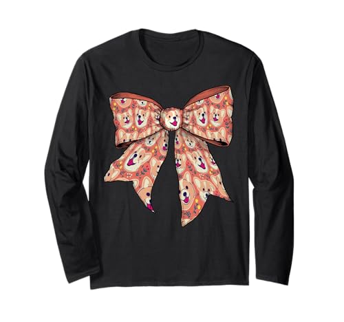 Welsh Pembroke Corgi Hund süßes Muster Mädchen Kokette Schleife Langarmshirt Welsh Pembroke Corgi Hund süßes Muster Mädchen Kokette Schleife Langarmshirt von Womens Coquette Bow Welsh Pembroke Corgi Dog Gifts