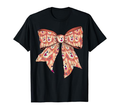 Welsh Pembroke Corgi Hund süßes Muster Mädchen Kokette Schleife T-Shirt Welsh Pembroke Corgi Hund süßes Muster Mädchen Kokette Schleife T-Shirt von Womens Coquette Bow Welsh Pembroke Corgi Dog Gifts