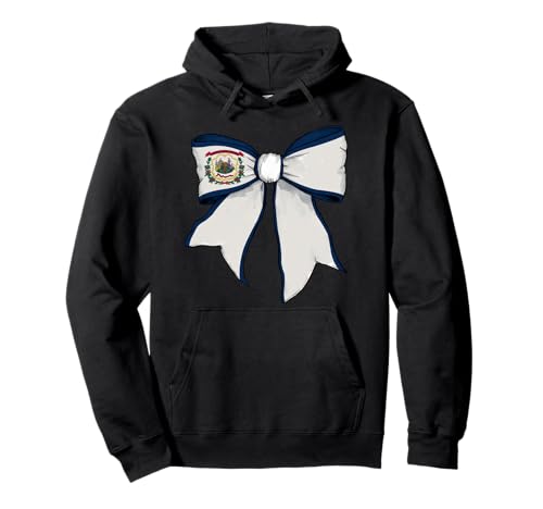 Kokettenschleifenband mit West-Virginia-Flagge für Mädchen Pullover Hoodie von Womens Coquette Bow West Virginia Heritage Gifts