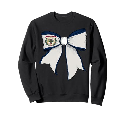 Kokettenschleifenband mit West-Virginia-Flagge für Mädchen Sweatshirt von Womens Coquette Bow West Virginia Heritage Gifts