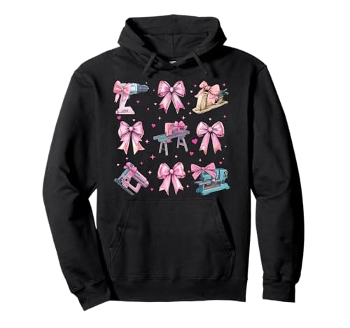 Holzbearbeitung Holzarbeiter Tischler Zimmerei Mädchen Kokette Bogen Pullover Hoodie Holzbearbeitung Holzarbeiter Tischler Zimmerei Mädchen Kokette Bogen Pullover Hoodie von Womens Coquette Bow Woodworking Woodworker Gifts
