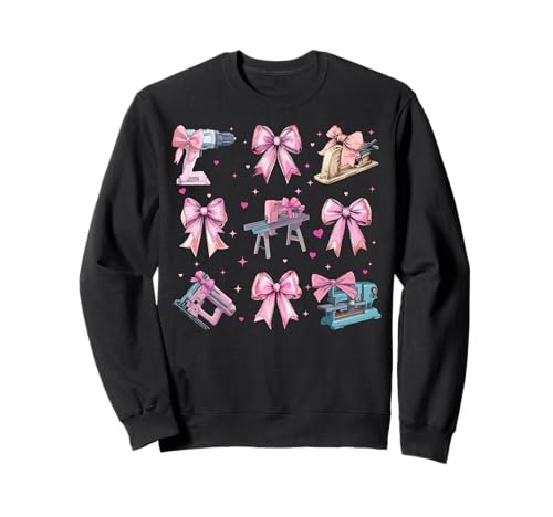 Holzbearbeitung Holzarbeiter Tischler Zimmerei Mädchen Kokette Bogen Sweatshirt Holzbearbeitung Holzarbeiter Tischler Zimmerei Mädchen Kokette Bogen Sweatshirt von Womens Coquette Bow Woodworking Woodworker Gifts