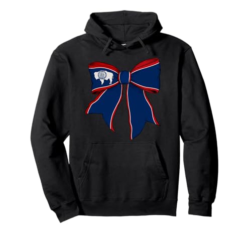 Kokettenschleifenband für Mädchen, Flagge des Bundesstaates Wyoming Pullover Hoodie von Womens Coquette Bow Wyoming Heritage Flag Gifts