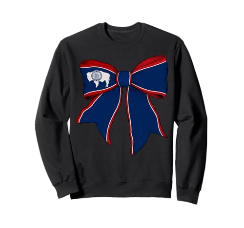 Kokettenschleifenband für Mädchen, Flagge des Bundesstaates Wyoming Sweatshirt Kokettenschleifenband für Mädchen, Flagge des Bundesstaates Wyoming Sweatshirt von Womens Coquette Bow Wyoming Heritage Flag Gifts
