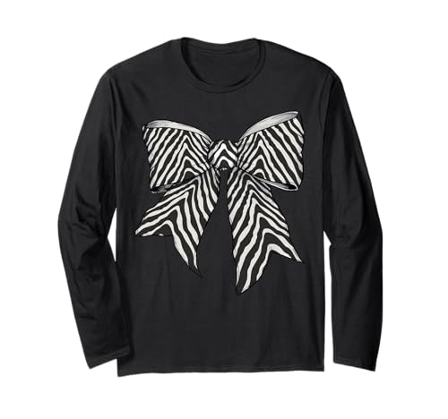Zebra-Tierhaut-Muster, süßes Kostüm, Mädchen, Kokette Schleife Langarmshirt Zebra-Tierhaut-Muster, süßes Kostüm, Mädchen, Kokette Schleife Langarmshirt von Womens Coquette Bow Zebra Animal Gifts