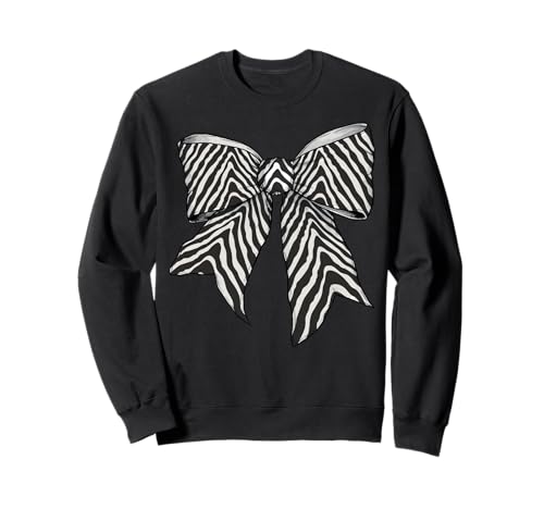 Zebra-Tierhaut-Muster, süßes Kostüm, Mädchen, Kokette Schleife Sweatshirt Zebra-Tierhaut-Muster, süßes Kostüm, Mädchen, Kokette Schleife Sweatshirt von Womens Coquette Bow Zebra Animal Gifts