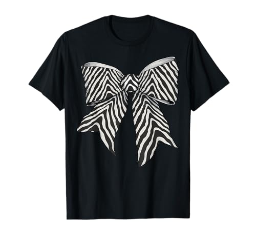 Zebra-Tierhaut-Muster, süßes Kostüm, Mädchen, Kokette Schleife T-Shirt Zebra-Tierhaut-Muster, süßes Kostüm, Mädchen, Kokette Schleife T-Shirt von Womens Coquette Bow Zebra Animal Gifts