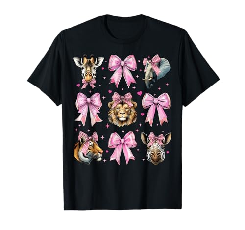 Zookeeping Zookeeper Wilde Tiere Mädchen Kokette Schleife Rosa Mama T-Shirt von Womens Coquette Bow Zookeeping Zookeeper Gifts