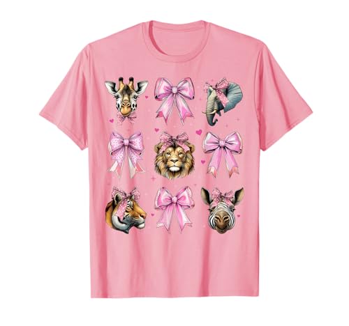 Zookeeping Zookeeper Wilde Tiere Mädchen Kokette Schleife Rosa Mama T-Shirt von Womens Coquette Bow Zookeeping Zookeeper Gifts