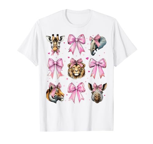 Zookeeping Zookeeper Wilde Tiere Mädchen Kokette Schleife Rosa Mama T-Shirt von Womens Coquette Bow Zookeeping Zookeeper Gifts