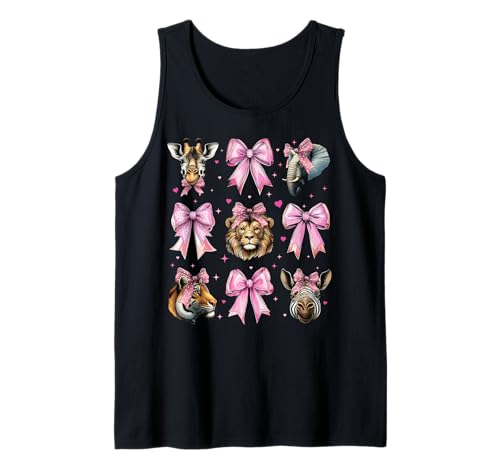 Zookeeping Zookeeper Wilde Tiere Mädchen Kokette Schleife Rosa Mama Tank Top von Womens Coquette Bow Zookeeping Zookeeper Gifts