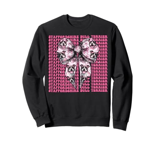 Staffordshire Bullterrier Hunde-Mädchen Kokette Schleife Rosa Sweatshirt von Womens Coquette Staffordshire Bull Terrier Gifts