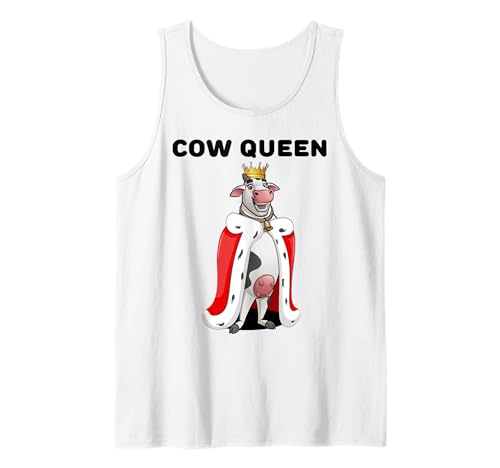 Cow Queen | Mädchen Kuh T-Shirt | Farmer Damen Kuh Tank Top von Womens Cow Shirts for Girls