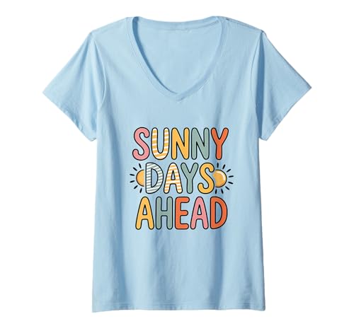 Damen Urlaub für Mädchen in Sunny Days Ahead T-Shirt mit V-Ausschnitt Damen Urlaub für Mädchen in Sunny Days Ahead T-Shirt mit V-Ausschnitt von Womens Girls Trip Vacation Outfit