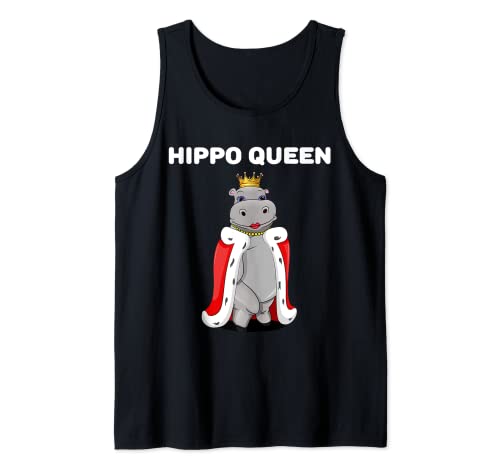 Hippo Queen | Mädchen Nilpferd T-Shirt | Damen Nilpferd Tank Top Hippo Queen | Mädchen Nilpferd T-Shirt | Damen Nilpferd Tank Top von Womens Hippo Shirts for Girls