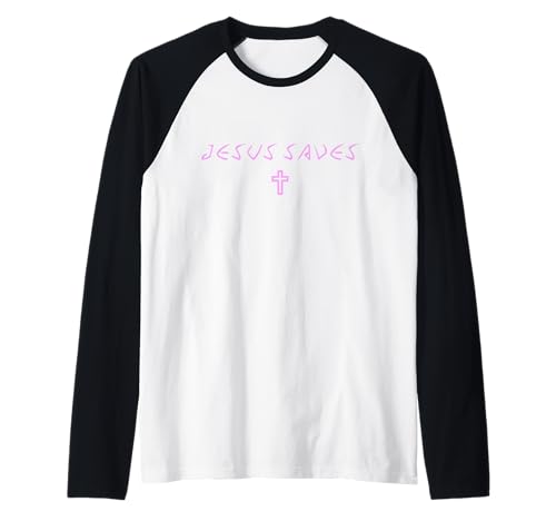 Damen Jesus rettet Kreuz subtil christlich minimalistisch Gott Glaube Raglan Damen Jesus rettet Kreuz subtil christlich minimalistisch Gott Glaube Raglan von Womens Jesus Saves Cross Subtle Christian Products