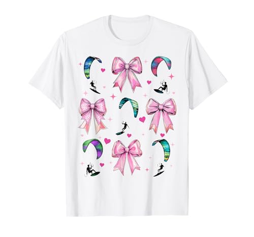 Coquette Bow Kite Surfer Drachen Surfen Kiteboarder Girl T-Shirt von Womens Kiteboarding Coquette Bow Kite Surfer Gifts