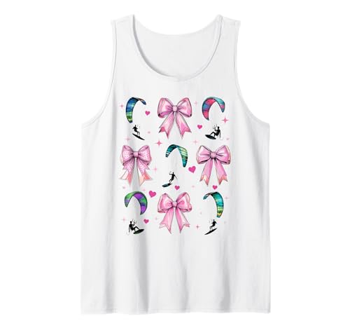Coquette Bow Kite Surfer Drachen Surfen Kiteboarder Girl Tank Top von Womens Kiteboarding Coquette Bow Kite Surfer Gifts