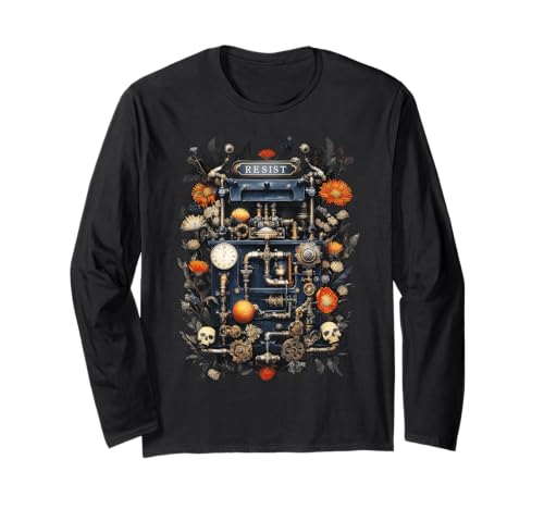 Resist Steampunk-Grafik für Damen und Herren Langarmshirt Resist Steampunk-Grafik für Damen und Herren Langarmshirt von Womens Mens Resist Protest Steampunk Gothic Tees