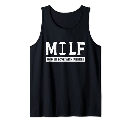 Damen Milf Mom in Love With Fitness Workout Funny Gym Tank Top von Womens Milf Mom In Love