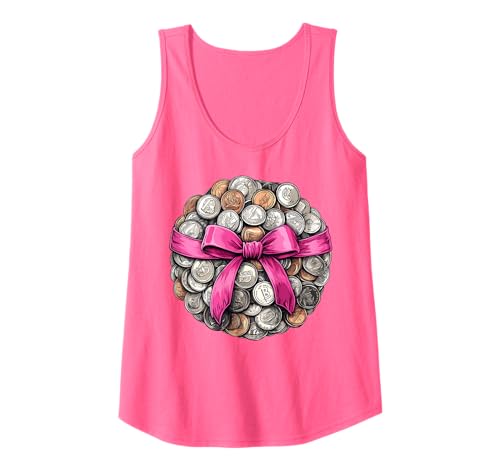 Coquette Bow Coin Collector Coin Collecting Numismics Girl Tank Top von Womens Numismatics Numismatist Coinologist Gifts