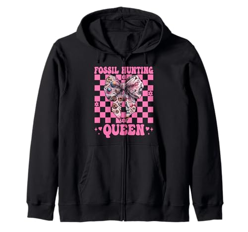 Fossil Jagd Königin Fossil Hunter Paläontologe Mädchen Mama Kapuzenjacke Fossil Jagd Königin Fossil Hunter Paläontologe Mädchen Mama Kapuzenjacke von Womens Paleontologists Coquette Bow Fossil Gifts