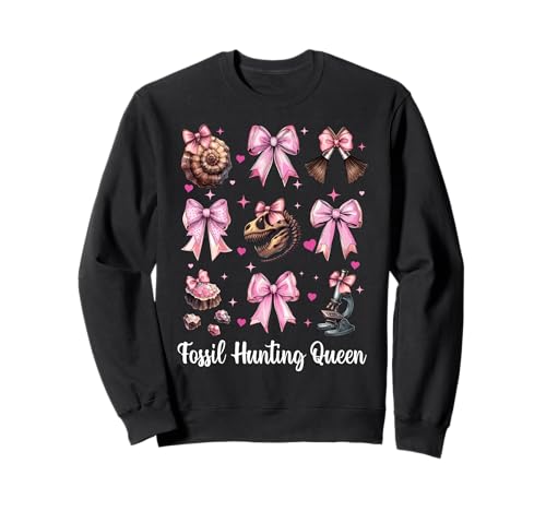 Fossil Jagd Königin Fossil Hunter Paläontologe Mädchen Mama Sweatshirt von Womens Paleontologists Coquette Bow Fossil Gifts