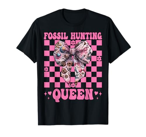 Fossil Jagd Königin Fossil Hunter Paläontologe Mädchen Mama T-Shirt von Womens Paleontologists Coquette Bow Fossil Gifts