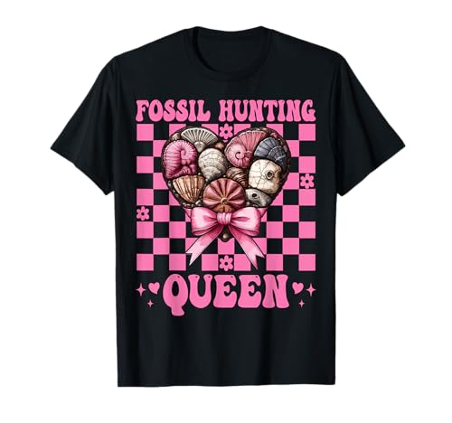 Fossil Jagd Königin Fossil Hunter Paläontologe Mädchen Mama T-Shirt von Womens Paleontologists Coquette Bow Fossil Gifts