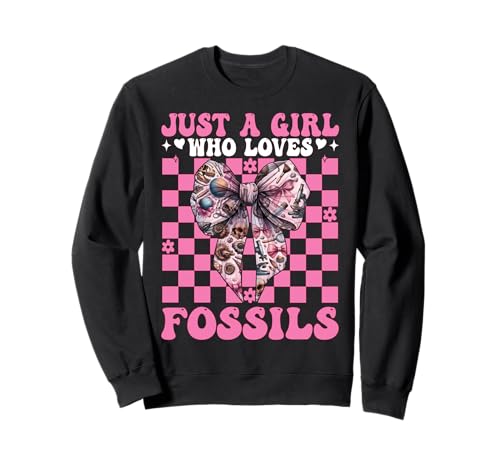 Nur EIN Mädchen, das Fossilien liebt Fossil Hunting Fossil Hunter Sweatshirt Nur EIN Mädchen, das Fossilien liebt Fossil Hunting Fossil Hunter Sweatshirt von Womens Paleontologists Coquette Bow Fossil Gifts