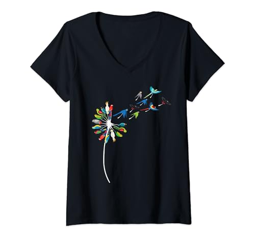 Damen Papageien-Shirt für Papageienliebhaber | Papagei für Damen T-Shirt mit V-Ausschnitt Damen Papageien-Shirt für Papageienliebhaber | Papagei für Damen T-Shirt mit V-Ausschnitt von Womens Parrot Shirts