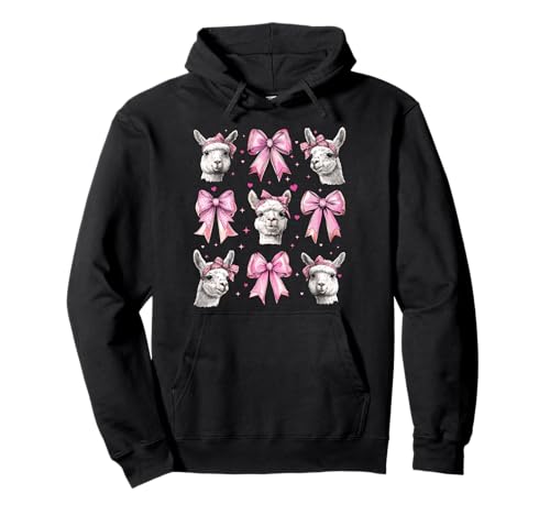 Alpaka Lama-Mädchen Kokette Schleife Rosa Mama Pullover Hoodie Alpaka Lama-Mädchen Kokette Schleife Rosa Mama Pullover Hoodie von Womens Pink Coquette Bow Alpaka Llama Gifts