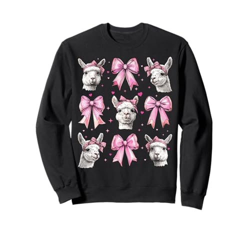 Alpaka Lama-Mädchen Kokette Schleife Rosa Mama Sweatshirt Alpaka Lama-Mädchen Kokette Schleife Rosa Mama Sweatshirt von Womens Pink Coquette Bow Alpaka Llama Gifts