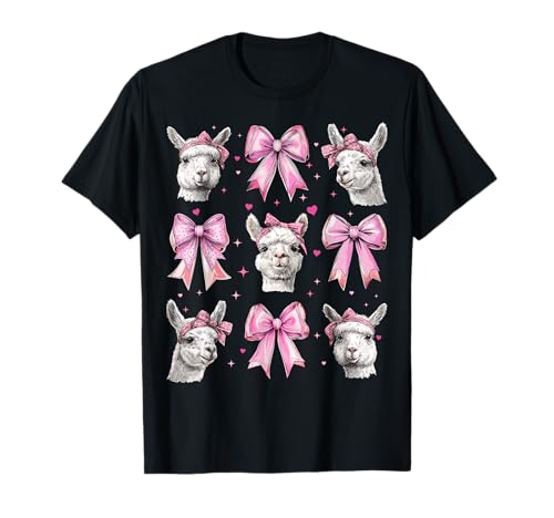 Alpaka Lama-Mädchen Kokette Schleife Rosa Mama T-Shirt Alpaka Lama-Mädchen Kokette Schleife Rosa Mama T-Shirt von Womens Pink Coquette Bow Alpaka Llama Gifts