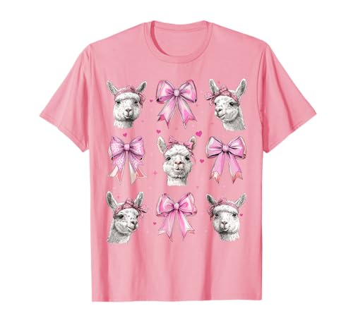 Alpaka Lama-Mädchen Kokette Schleife Rosa Mama T-Shirt Alpaka Lama-Mädchen Kokette Schleife Rosa Mama T-Shirt von Womens Pink Coquette Bow Alpaka Llama Gifts