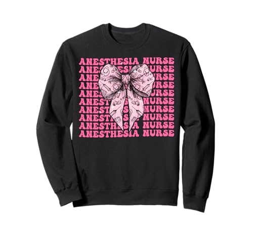Anästhesie Krankenschwester Anästhesist Injektion Mädchen Kokette Bogen Sweatshirt von Womens Pink Coquette Bow Anesthesia Nurse Gifts