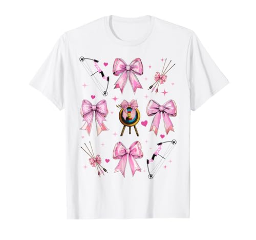Bogenschießen Bogenschießen Pfeil und Bogen Mädchen Kokette Bogen Rosa Mama T-Shirt von Womens Pink Coquette Bow Archery Archer Gifts