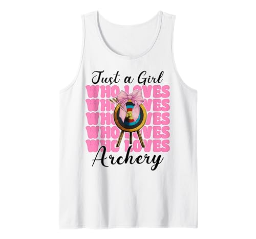 Just A Girl Who Loves Bogenschießen Mama Bogenschützer Bogen und Pfeil rosa Tank Top Just A Girl Who Loves Bogenschießen Mama Bogenschützer Bogen und Pfeil rosa Tank Top von Womens Pink Coquette Bow Archery Archer Gifts